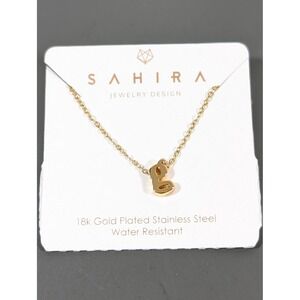 Sahira 18k Gold Plated Initial G Necklace Dainty Stainless Steel Water Resistant